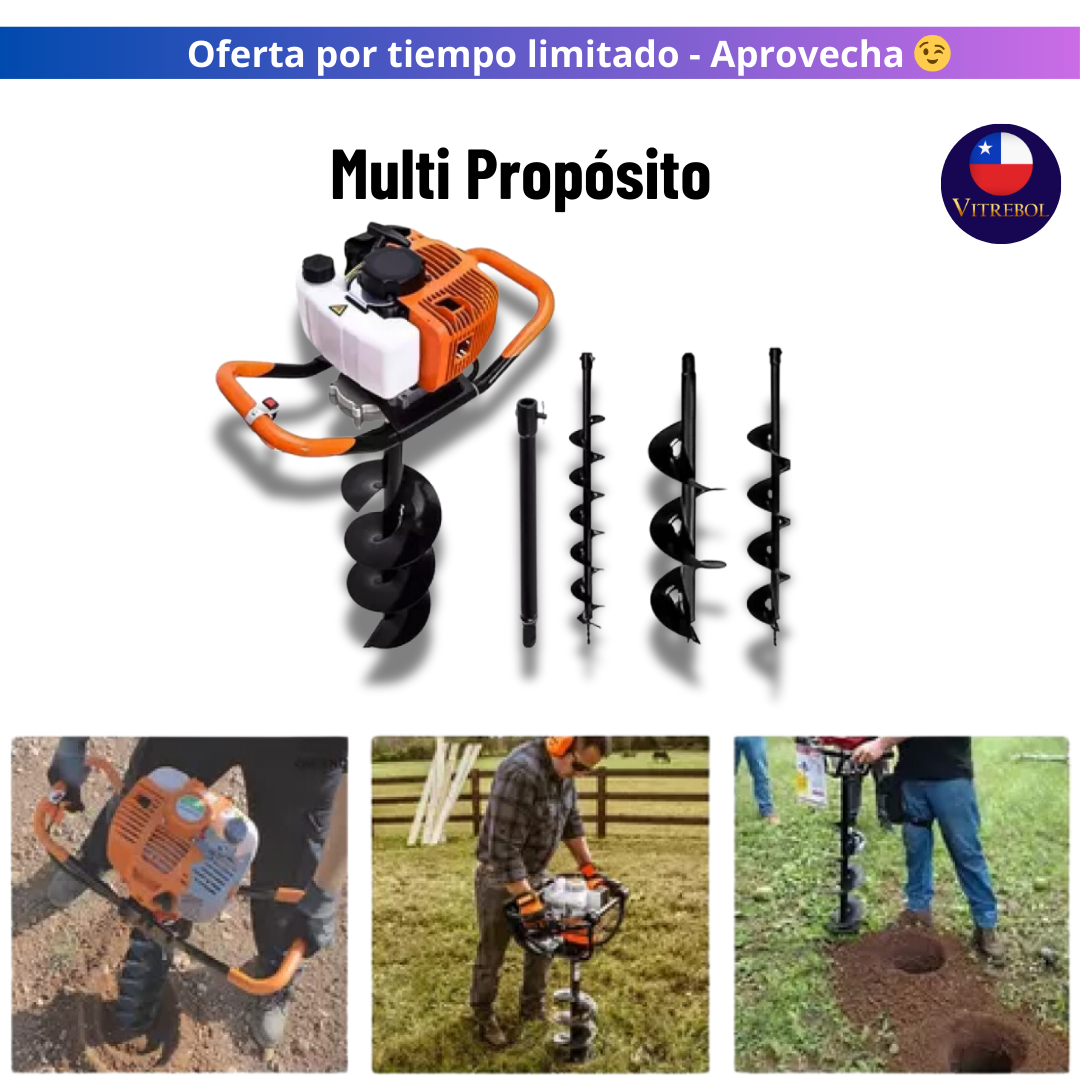 Barreno Ahoyador trae 3 Brocas - TIPO DE MOTOR 2 TIEMPOS