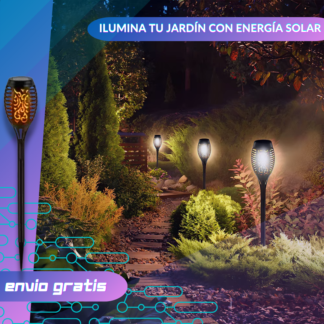 Antorcha de Carga Solar - Pack 4 unidades. 58cm de altura