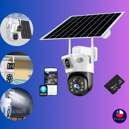 Cámara de Seguridad 4K con Panel Solar y SIM Card Móvil-