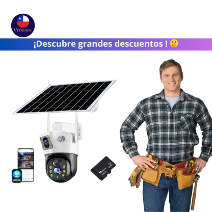 Cámara de Seguridad 4K con Panel Solar y SIM Card Móvil-