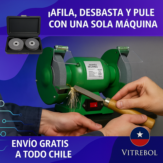 Amoladora de Banco 550W - 8" con 2 Discos