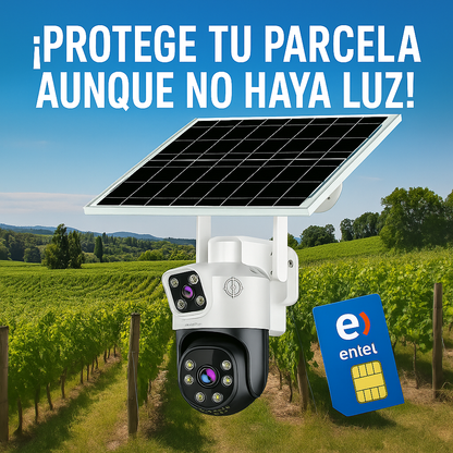 Cámara de Seguridad 4K con Panel Solar y SIM Card Móvil-