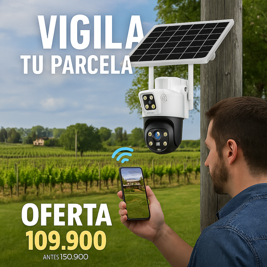 Cámara de Seguridad 4K con Panel Solar y SIM Card Móvil-